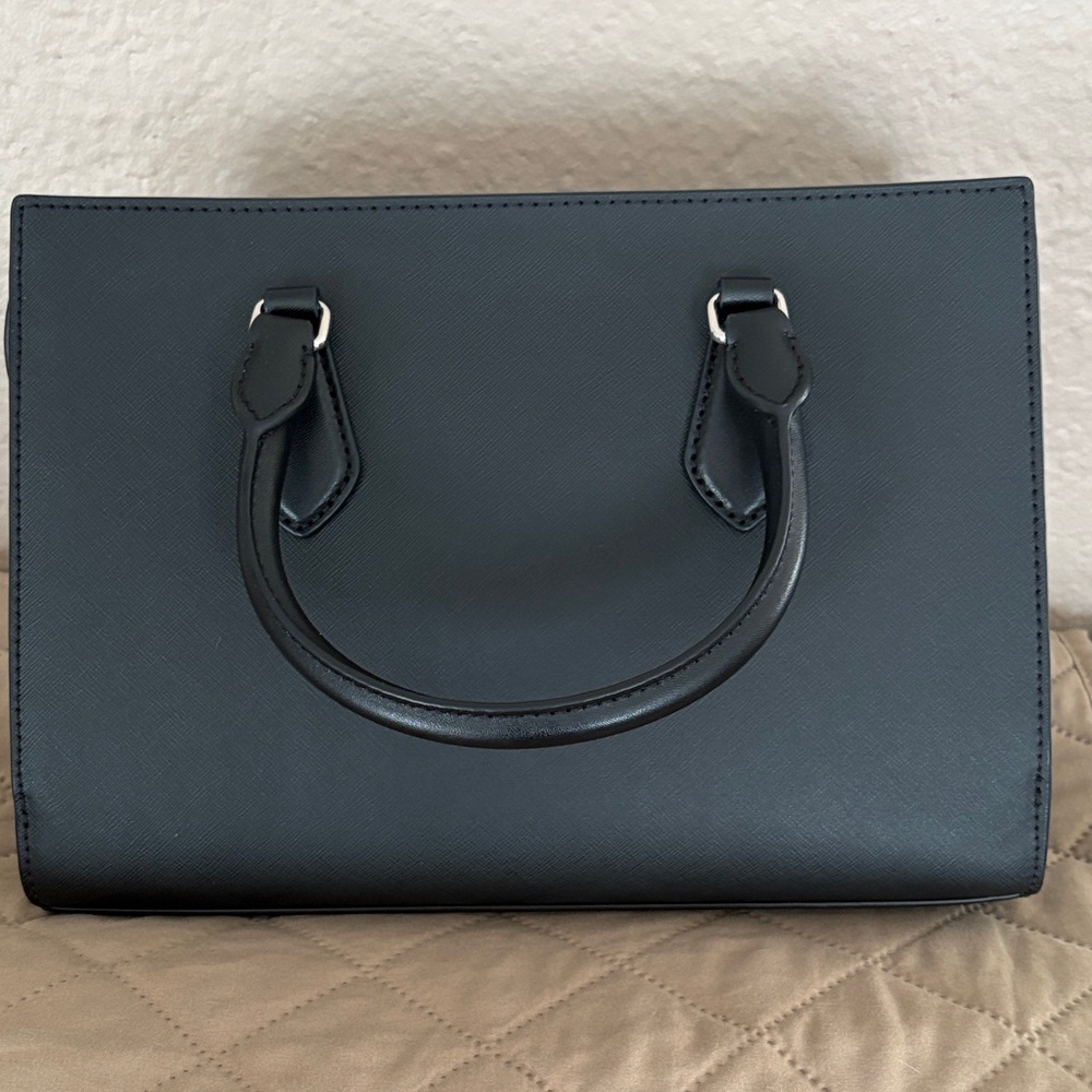 Michael Kors Sheila Black Satchel with Silver Accents - Picture 4 of 5